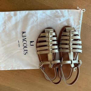 K.Jacques Adrien Metallic Gold Gladiator Sandals